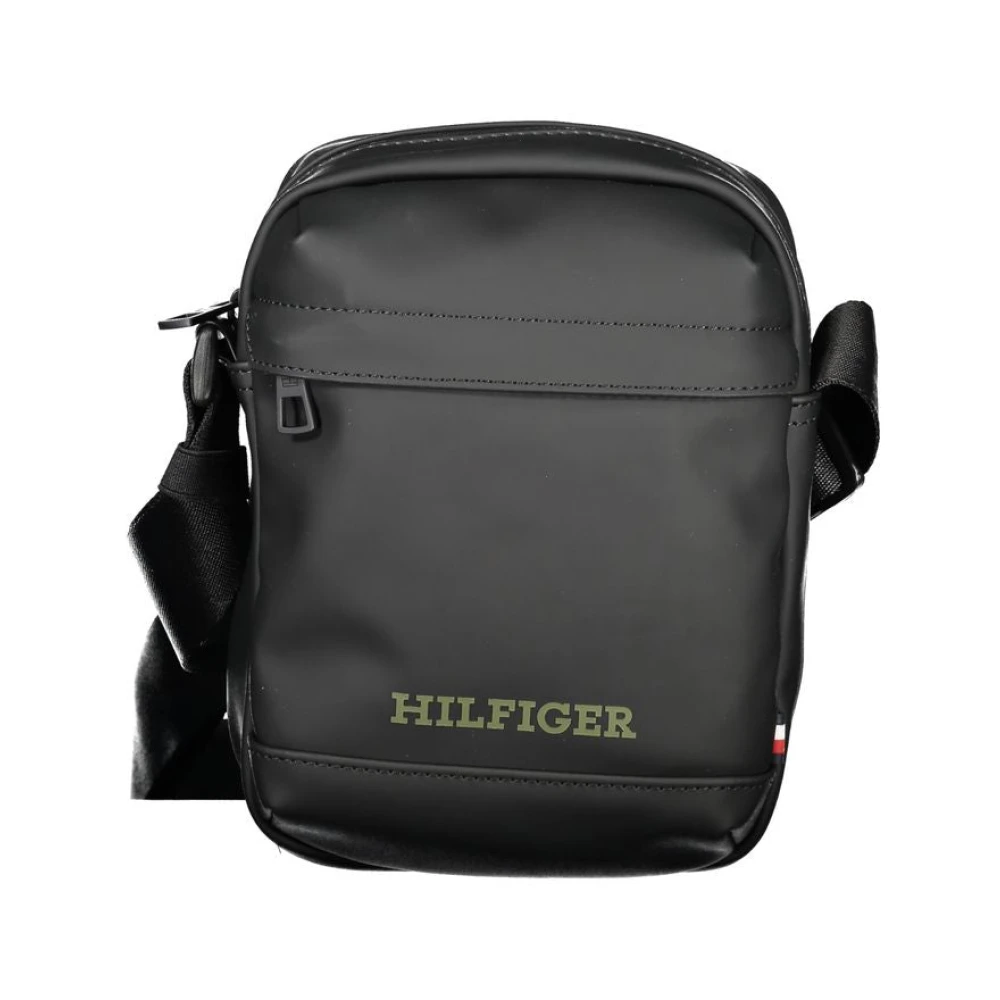 Tommy Hilfiger Zwarte Schoudertas met Verstelbare Band Black Heren