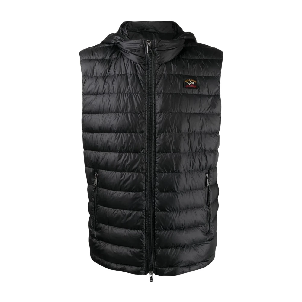 Paul & Shark Men's Black Jackets, Male,, Down Waistcoat Large