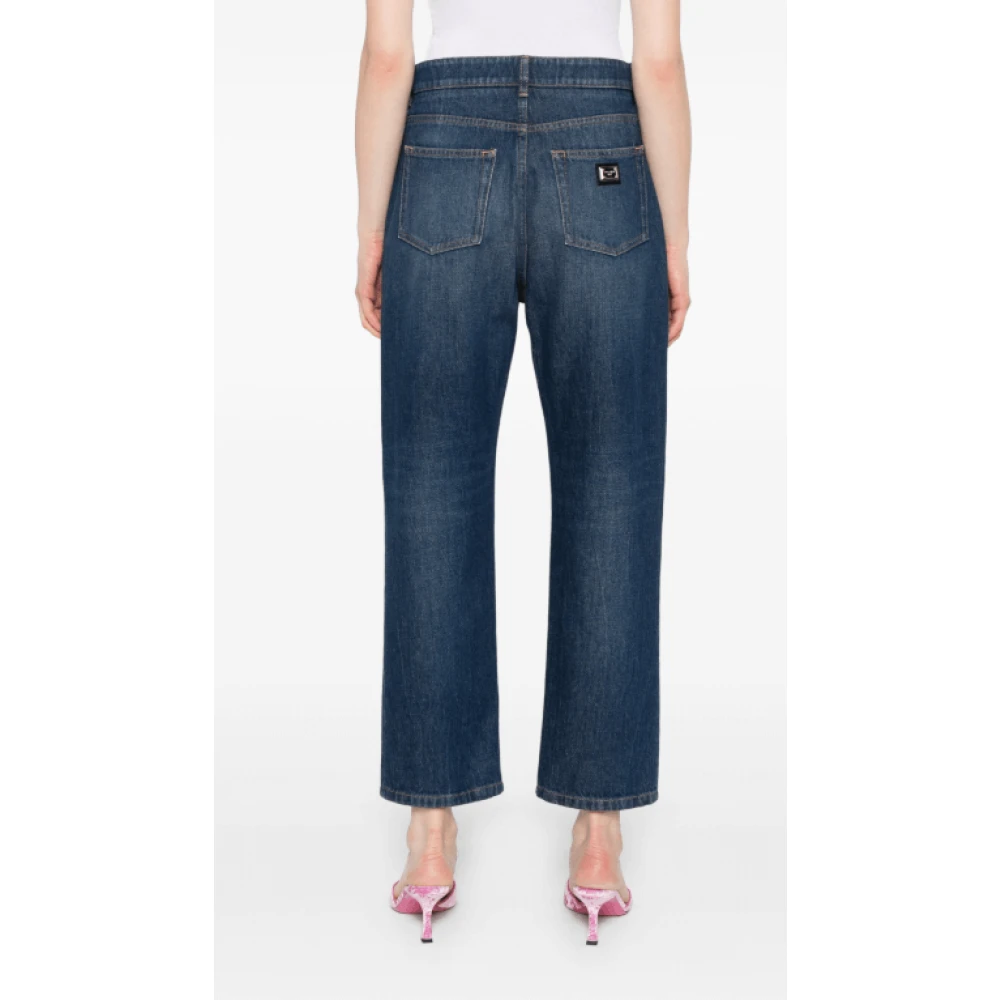 Dolce & Gabbana Blauwe Tapered Jeans met Klassieke Stijl Blue Dames
