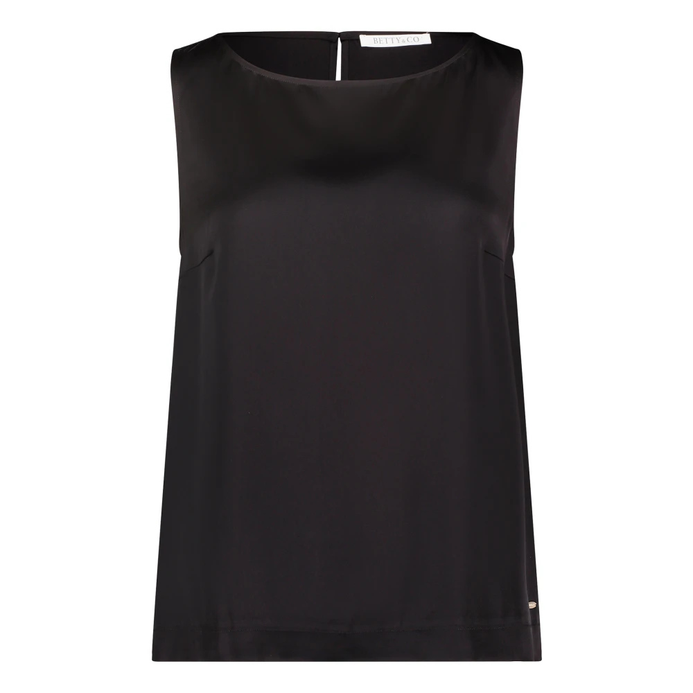 Betty & Co Elegante mouwloze blouse top Black Dames