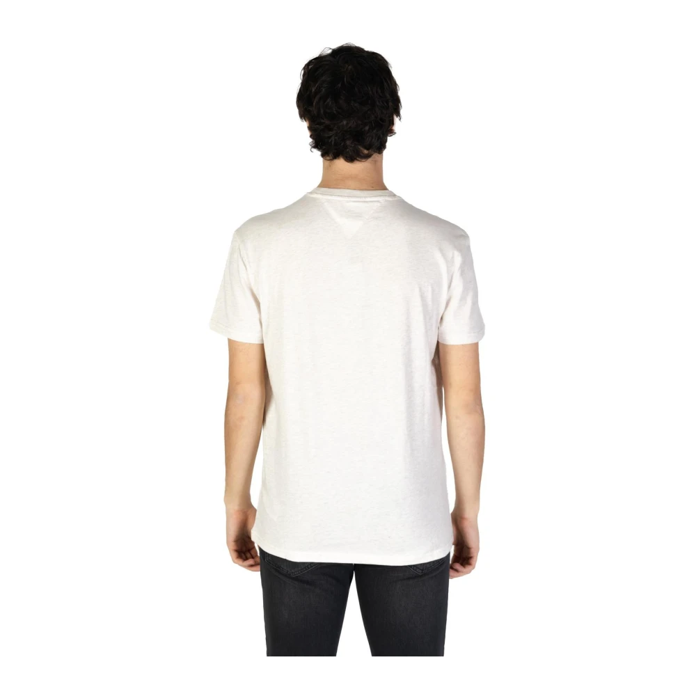 Tommy Jeans Beige Logo Tee met Printpatroon Beige Heren