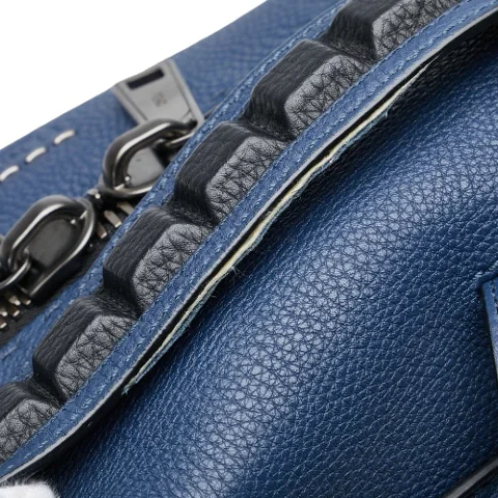 Fendi Vintage Pre-owned Leather shoulder-bags Blue Heren