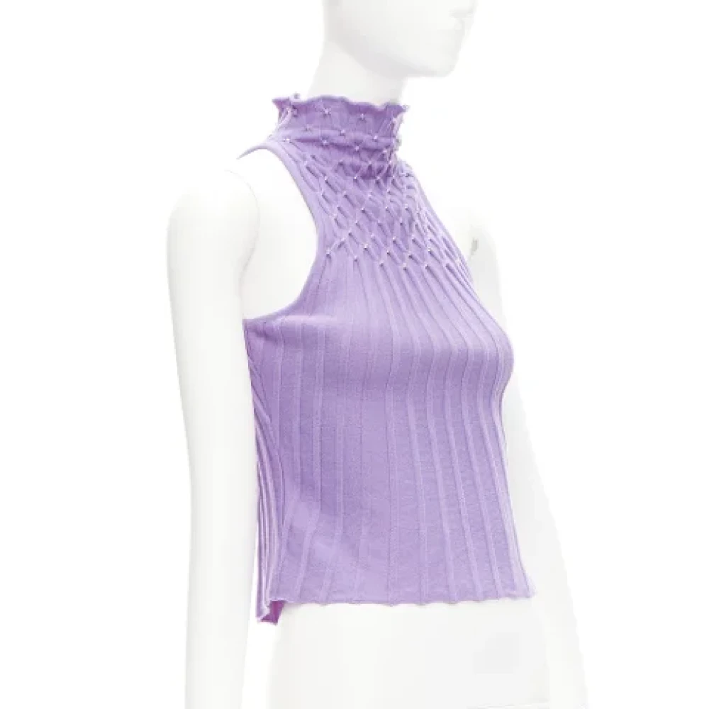 Versace Pre-owned Wool tops Purple Dames