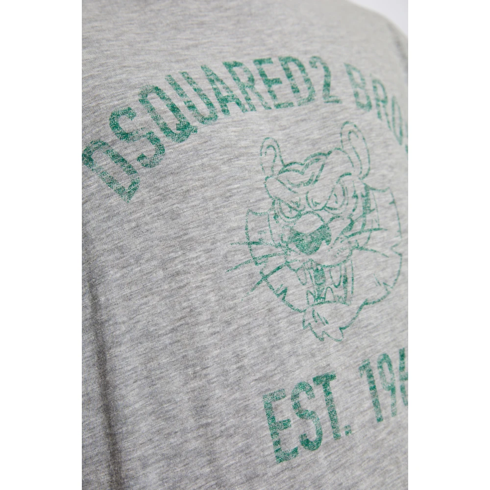 Dsquared2 T-shirt met print Gray Heren