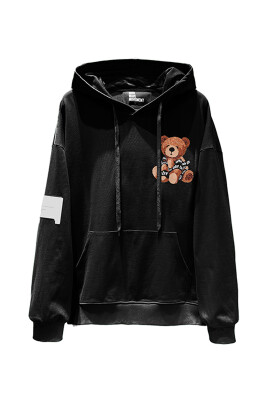sweat-a-capuche-teddy-noir