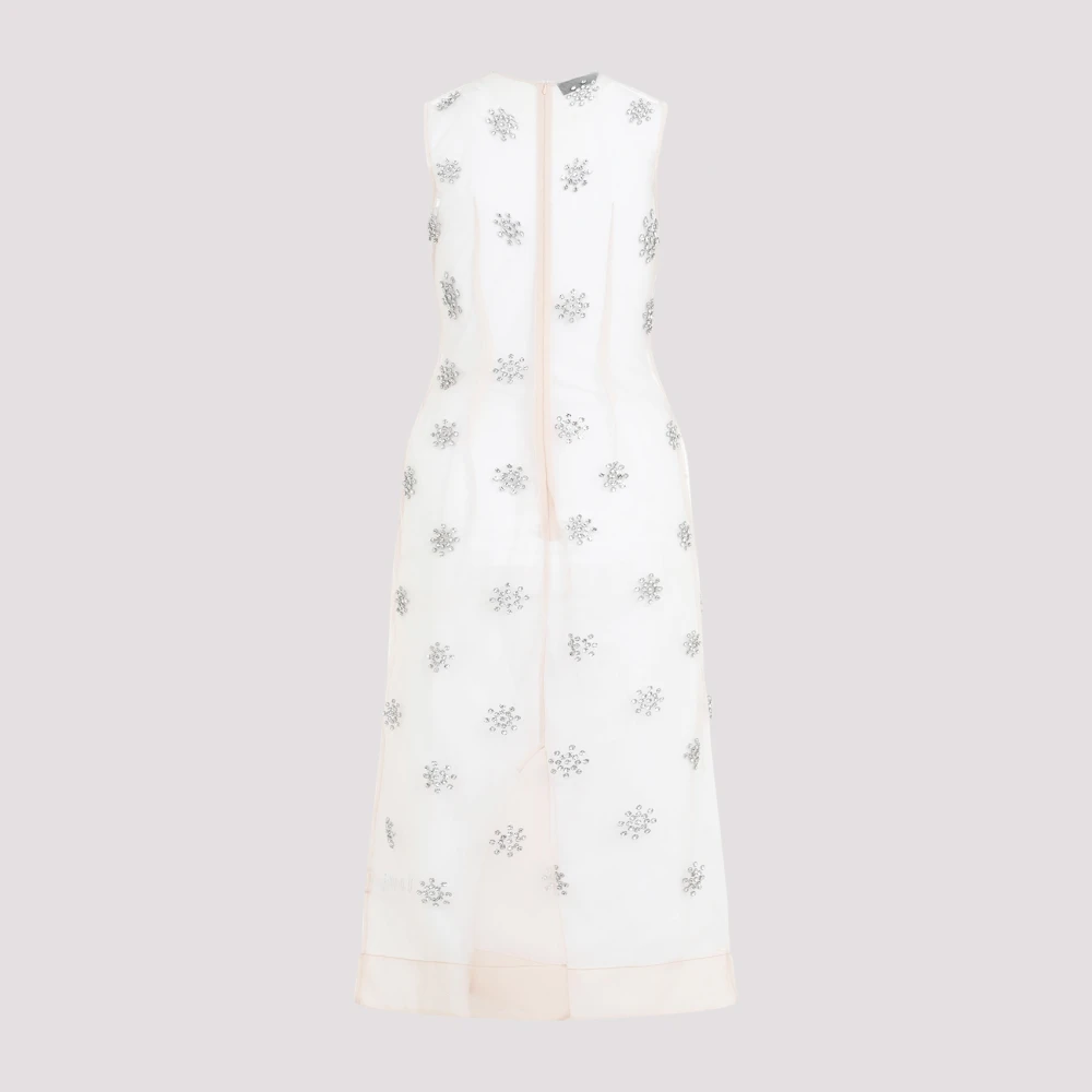 Simone Rocha Doorschijnende rechte snit dartjurk White Dames