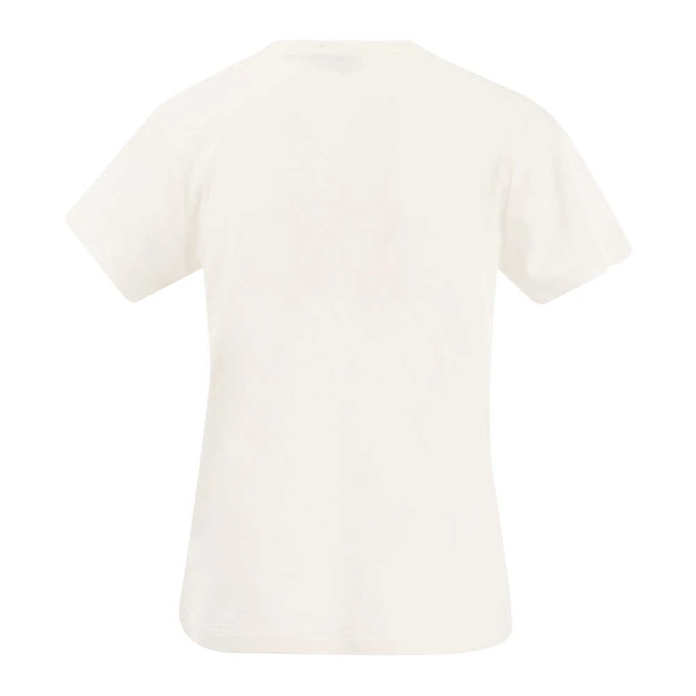 Ralph Lauren Geborduurd Logo Crew Neck T-Shirt White Dames