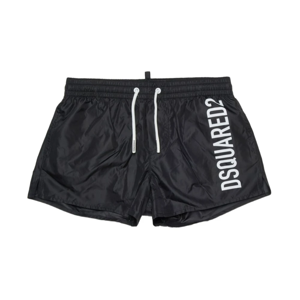 Dsquared2 Boys Black Kids Swimming Trunks, 10 Y, Logo Swim Trunks
