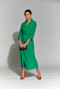 robe-midi-verte-avec-col-croise