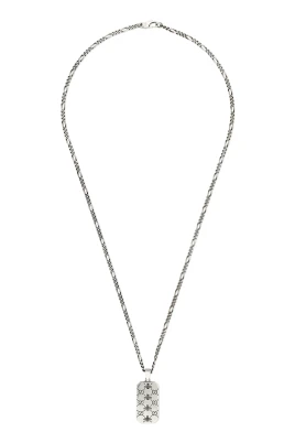 Halsband med tag i sterlingsilver med bi och Double G motiv