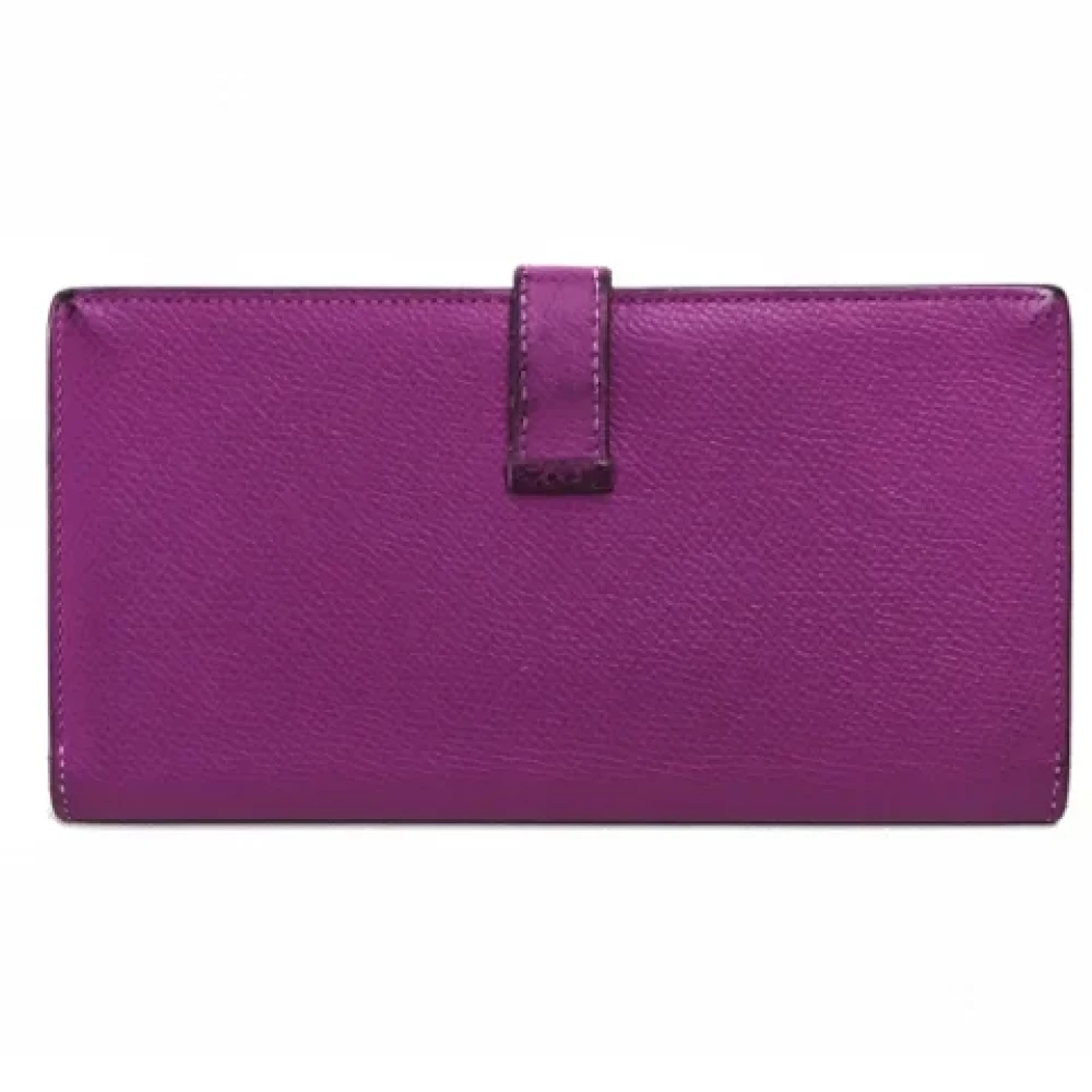 Hermès Vintage Pre-owned Leather wallets Purple Dames