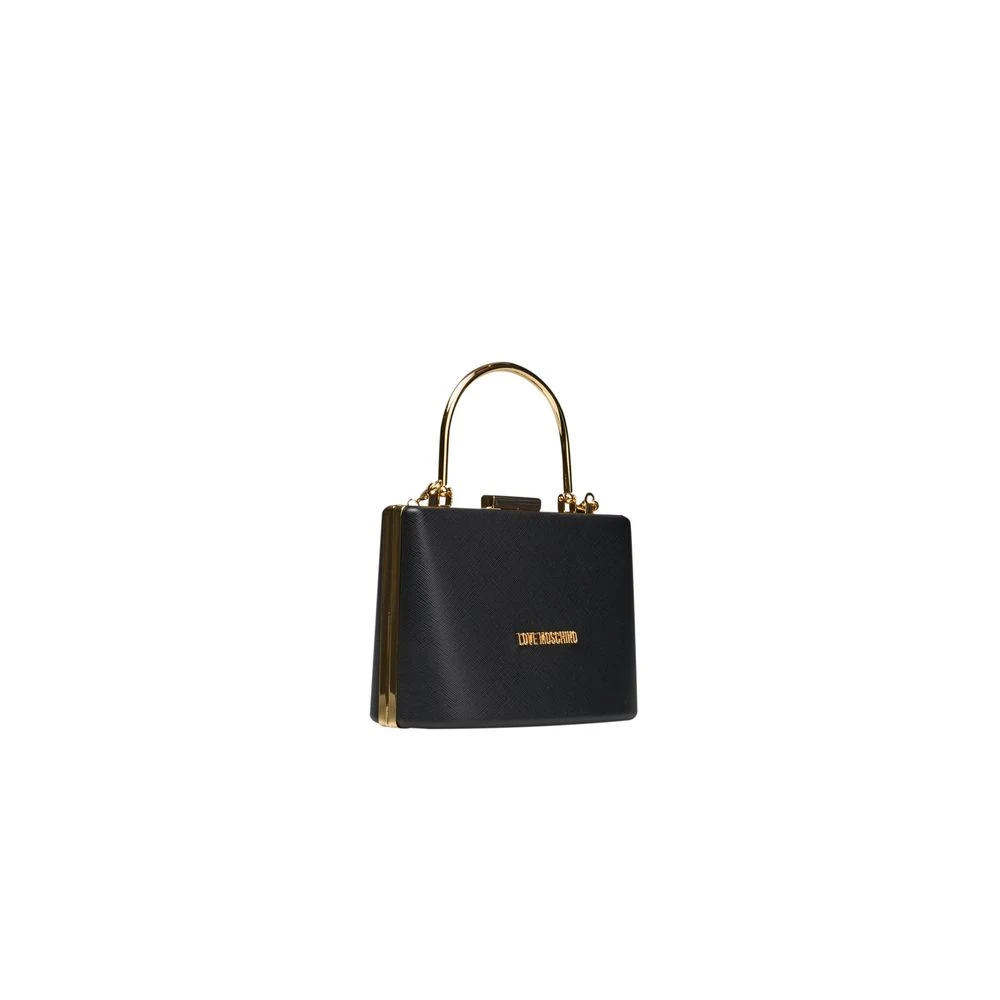 Love Moschino Zwarte Polyethyleen Mini Handtas met Ketting Black Dames
