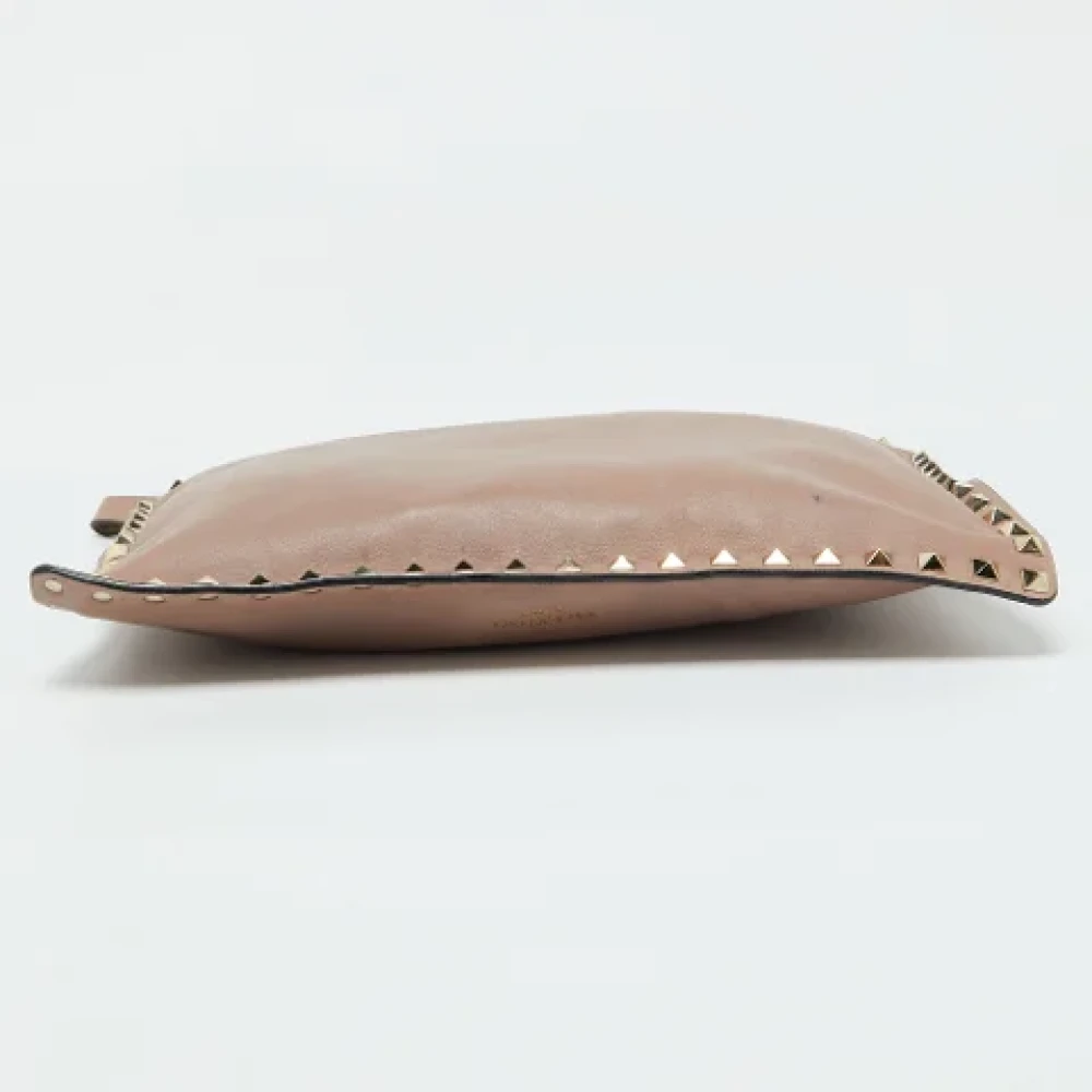 Valentino Vintage Pre-owned Leather clutches Beige Dames