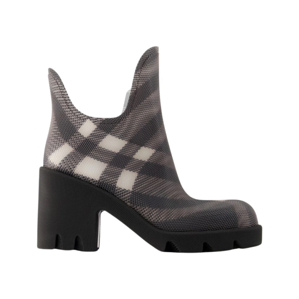 Burberry Women's Black Marsh Heel Ankle Boots - Heeled Boots - 6 Uk - Shoes