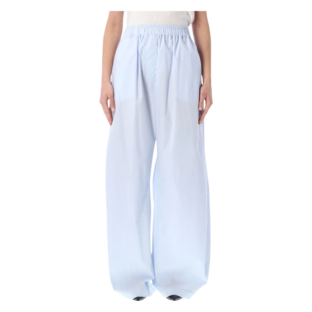 Thelatest Women's Blue Wide Trousers, 2XS, Dora Elastic Band Pant