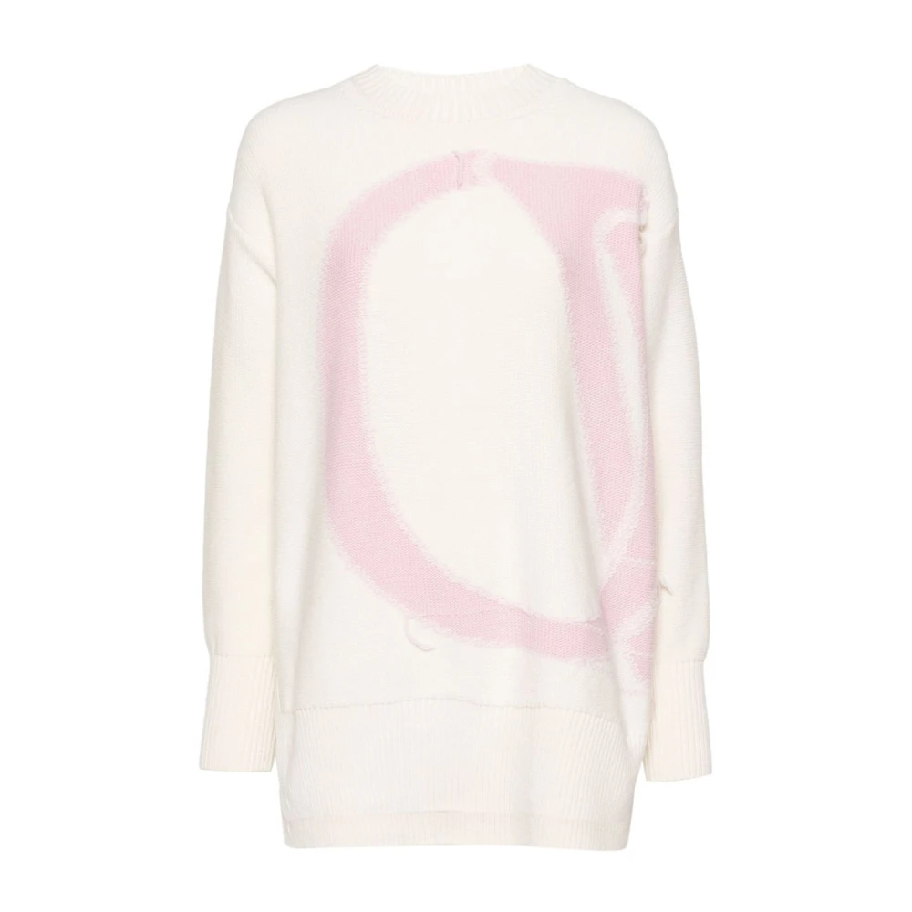 Off White Natuurlijk Logo Maxi Roze Trui White Dames