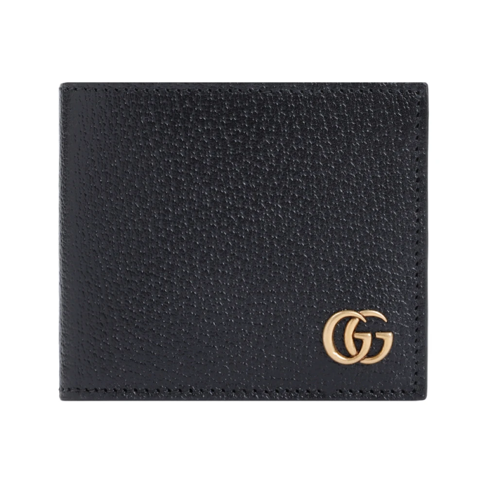 Gucci Zwarte Leren Portemonnee met GG Logo Black Heren