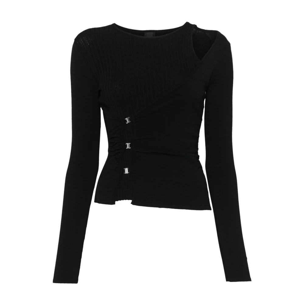 Pinko Zwarte viscose polyester trui Black Dames