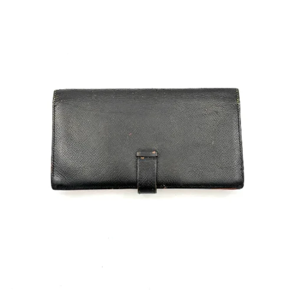 Hermès Vintage Pre-owned Leather wallets Black Dames