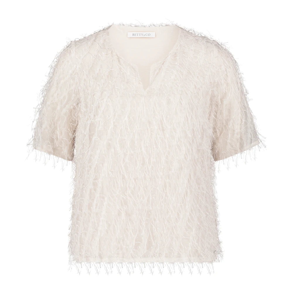 Betty & Co Korte mouw slip-on blouse Beige Dames