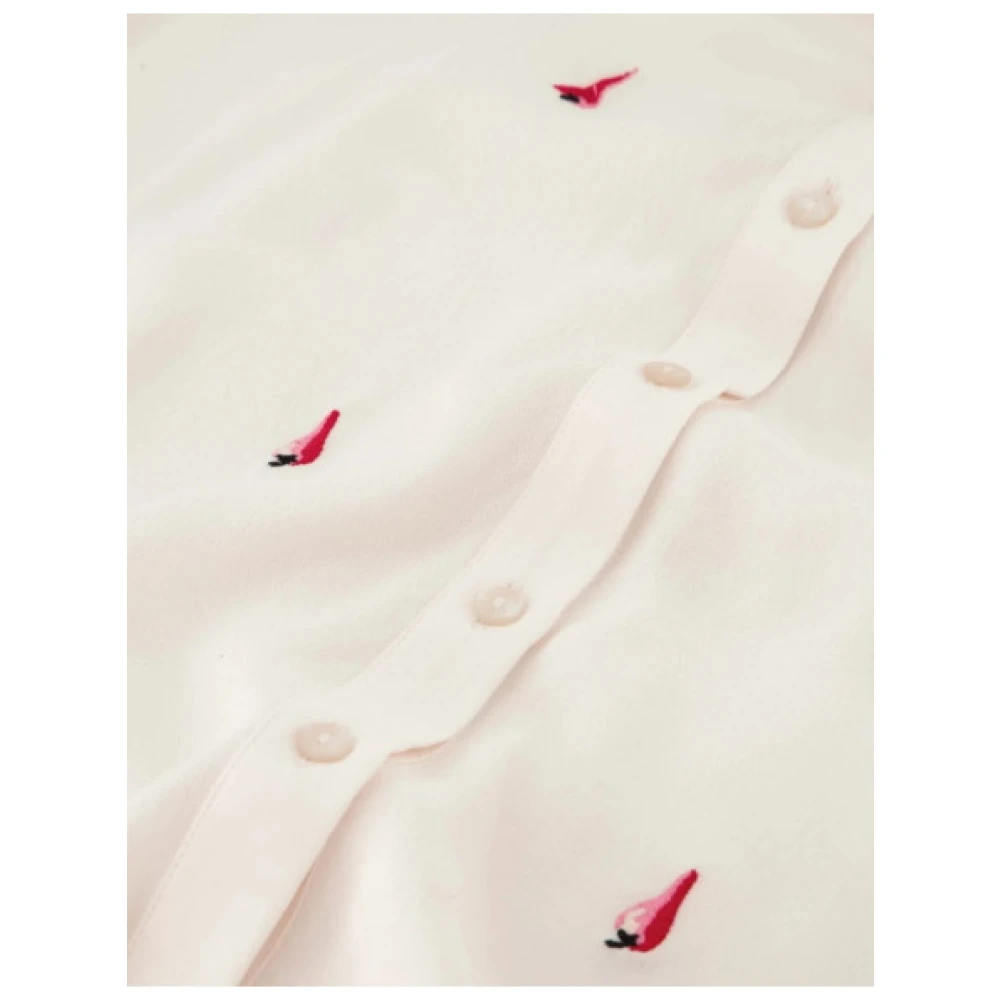 Fabienne Chapot Geborduurde Viscose Blouse met Pepers White Dames