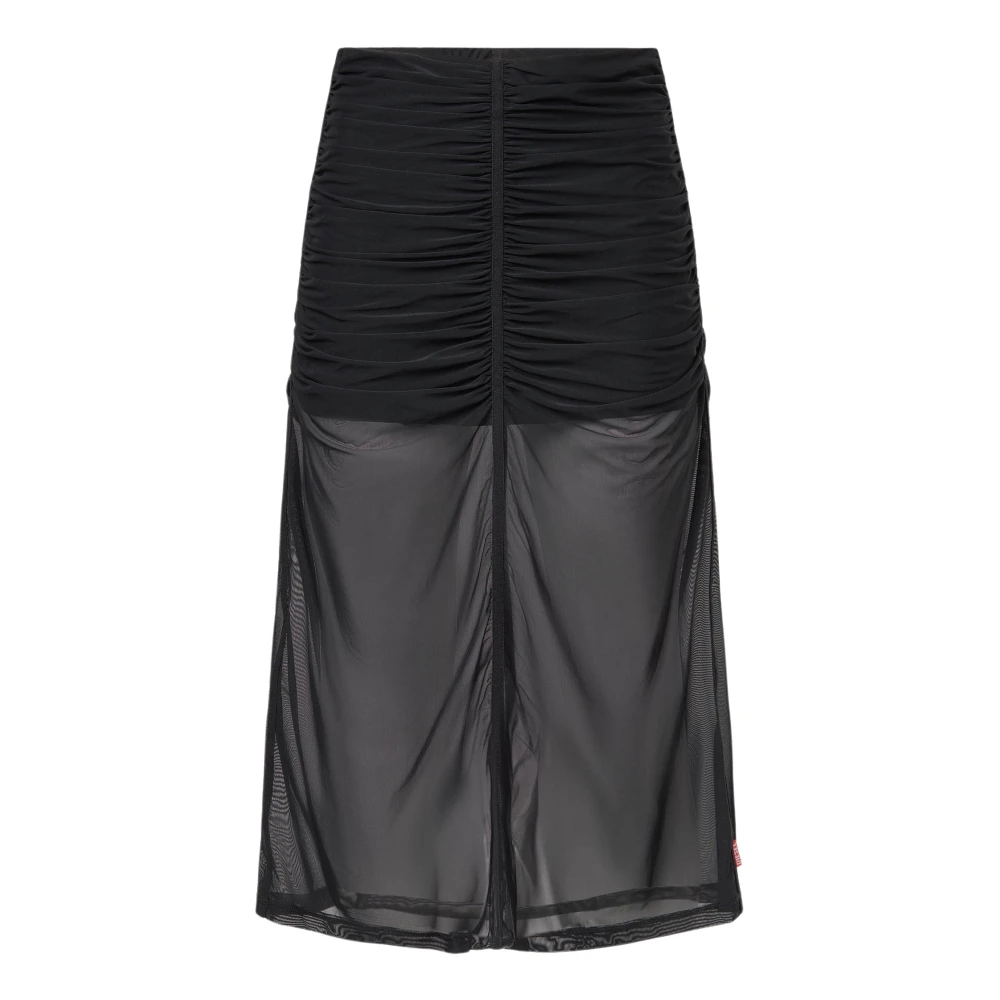 Diesel Doorschijnende Elegantie Rok Black Dames