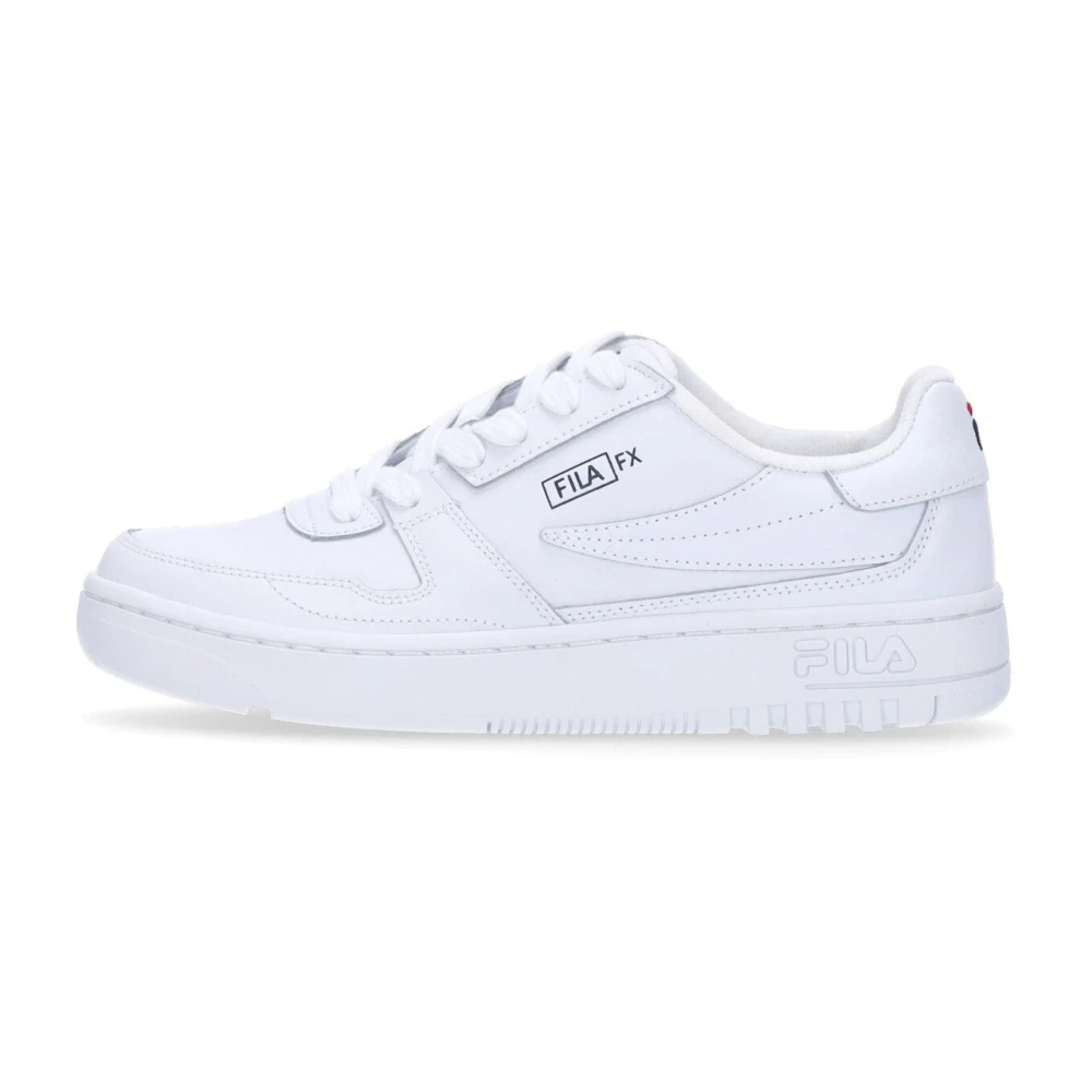 Fila Witte Lage Top Sneaker Leren Rubberen Zool Heren Schoenen
