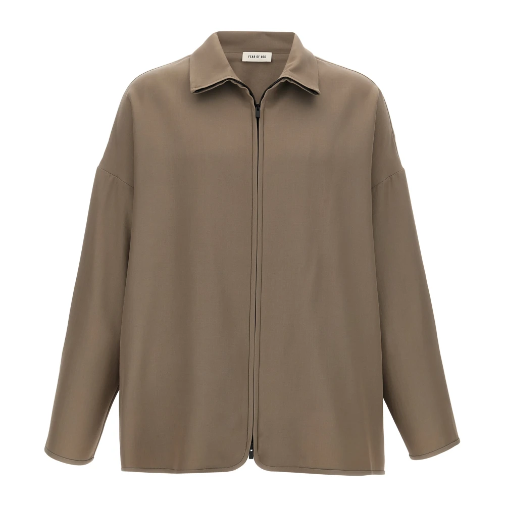 Fear Of God Beige Light Jackets, Male, M, Virgin Wool And Viscose Blend Jacket