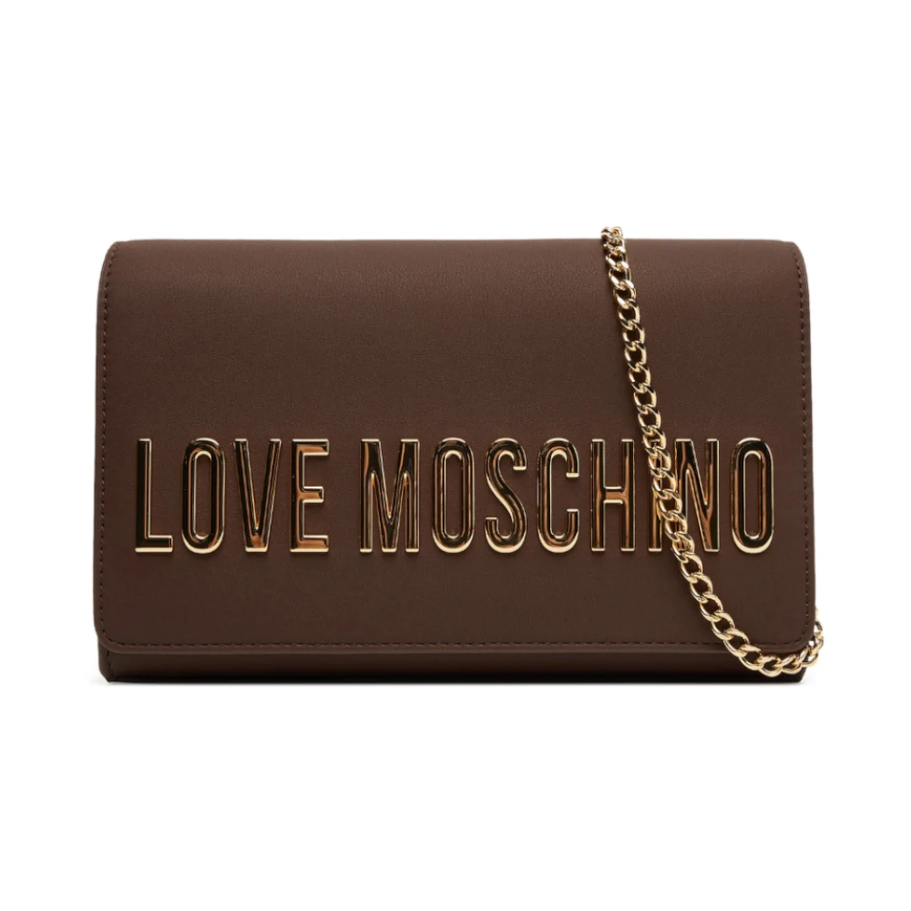 Love Moschino Women's Dark/Brown Chain Shoulder Bag With Logo