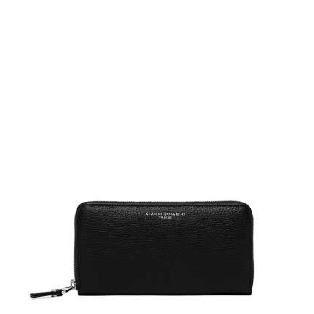 Gianni Chiarini Women's Black Wallets & Cardholders, One Size, Hammered Leather Wallet