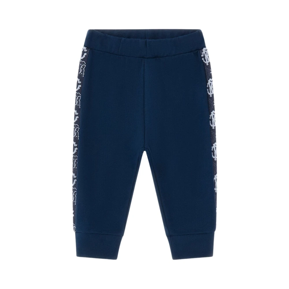 Roberto Cavalli Blue Sweatpants, Male, 6 M, Monogram Band Stretch Waist Trousers