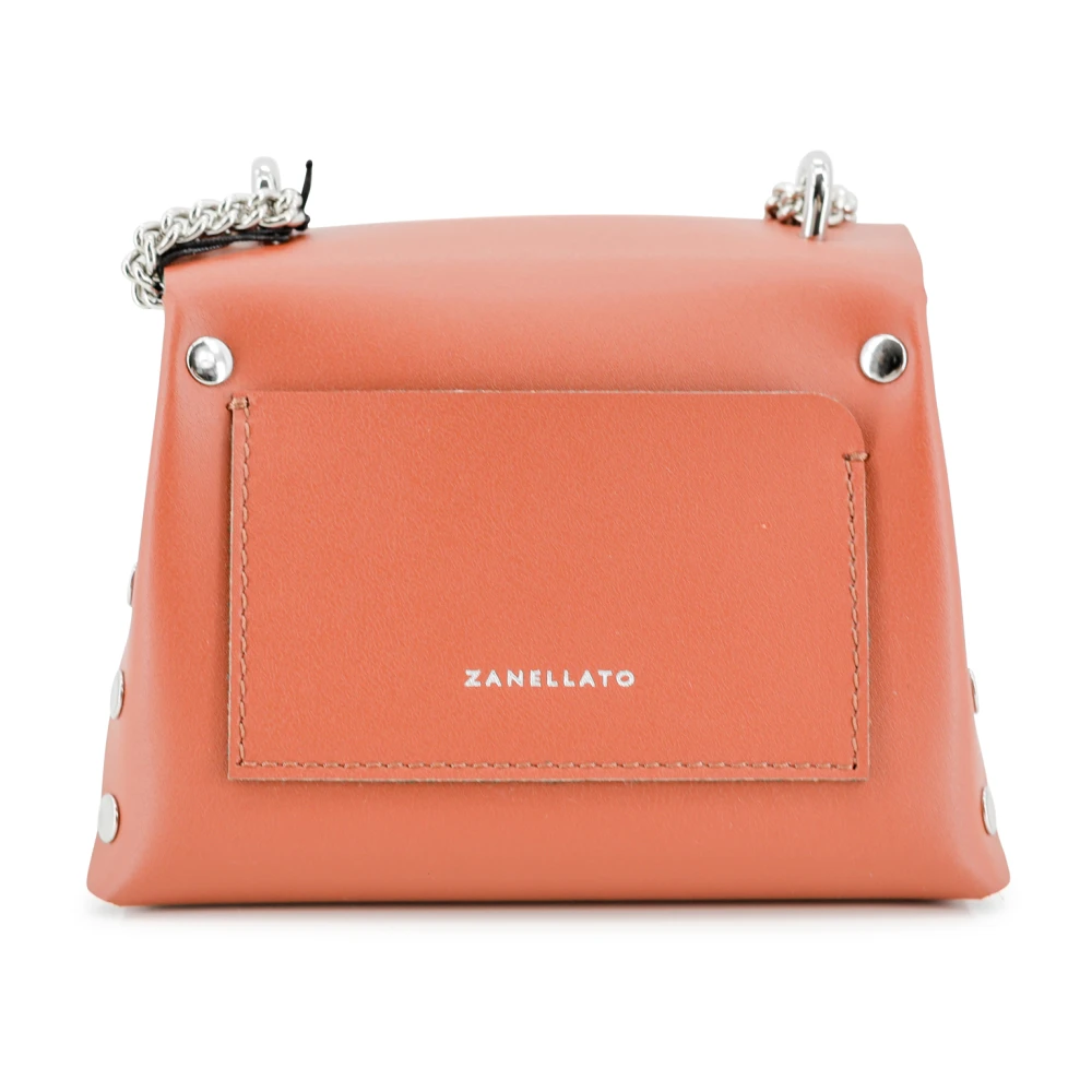 Zanellato Leren schoudertas met studs Pink Dames