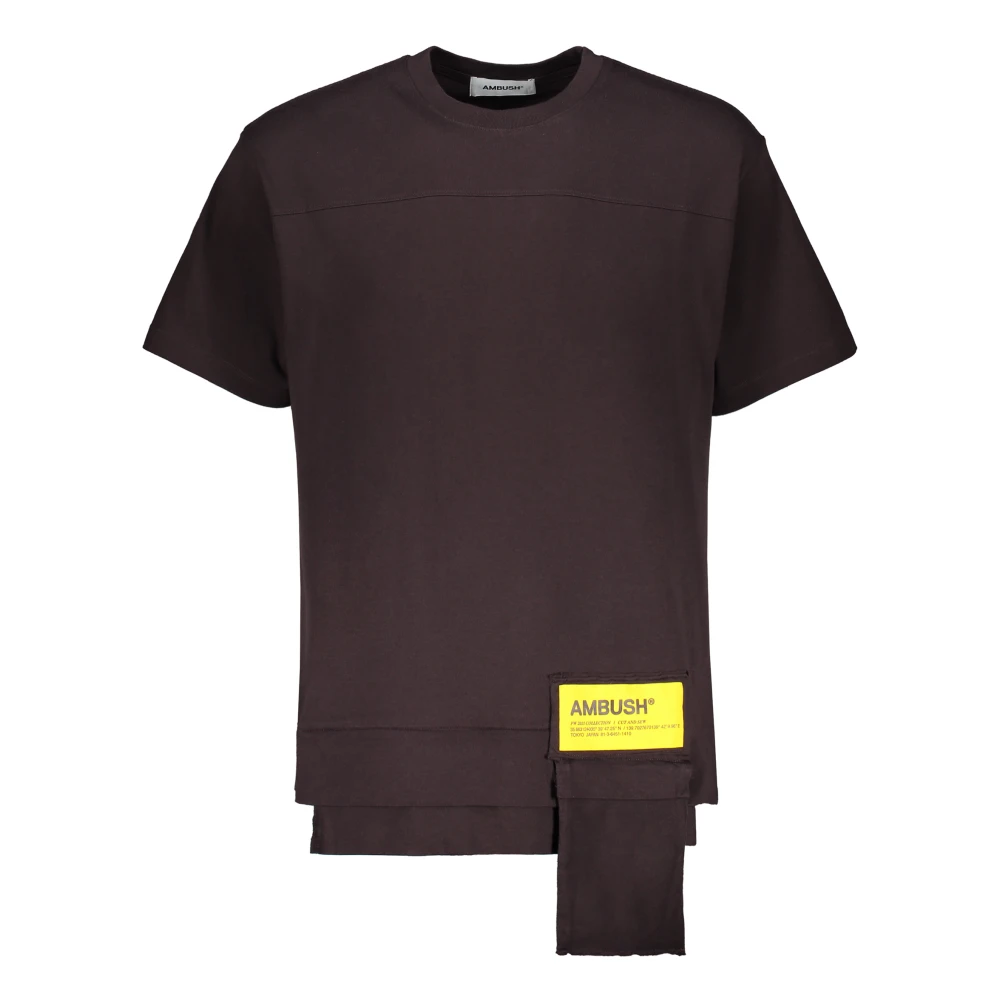 Ambush Katoenen T-shirt met Front Print Brown Heren