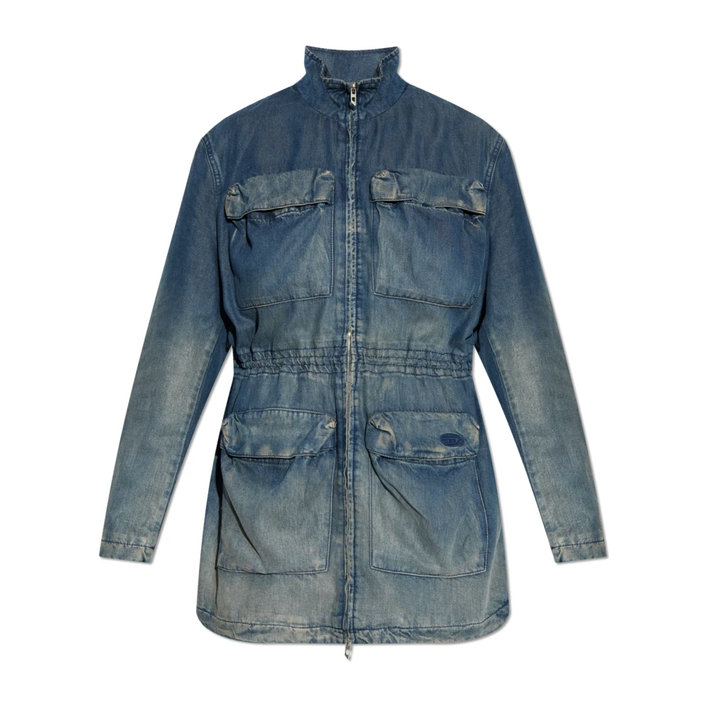 Diesel Kvinno Blå Jackor Dam, Xs, Denim, Jacka De-Weny