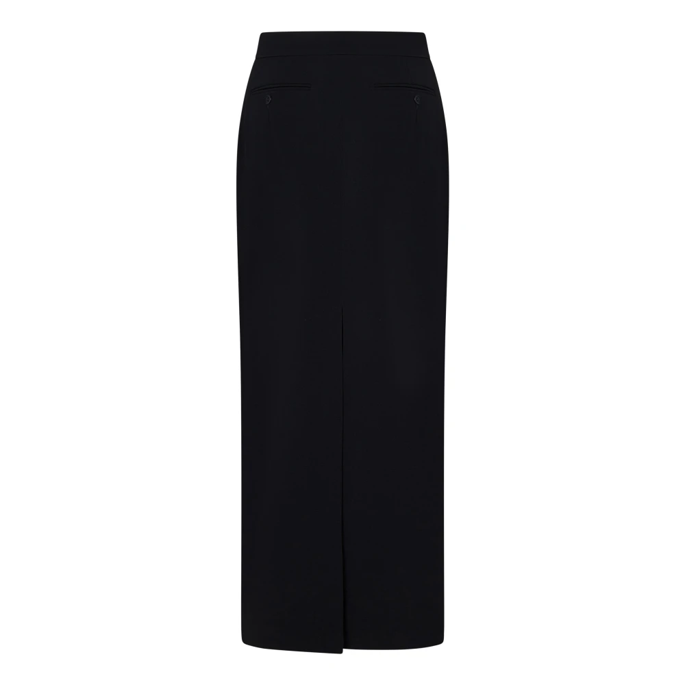 Max Mara Zwarte Geplooide Lange Rok Black Dames