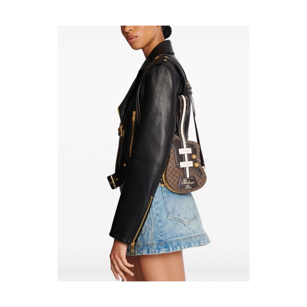 Balmain Monogram Panelled Lederwaren Brown Dames