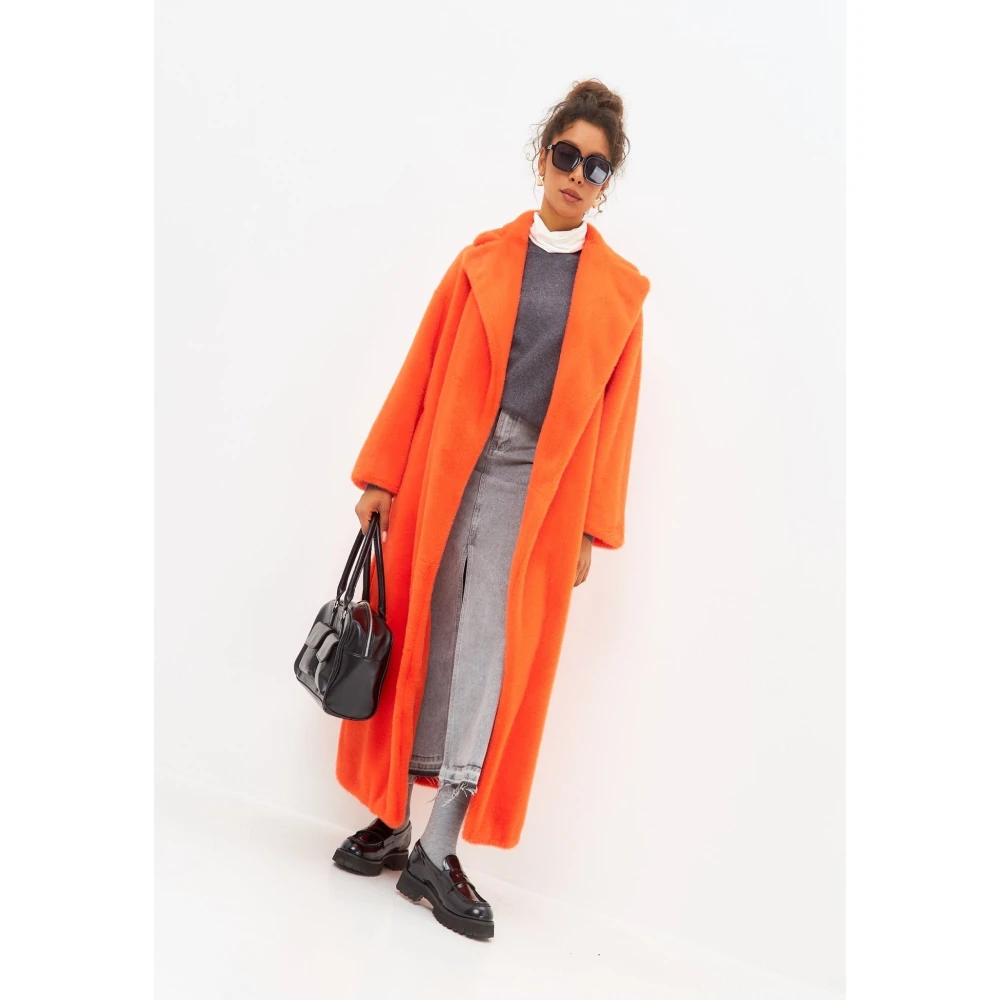 Cesare Gaspari Luxe Faux Fur Winterjas Orange Dames