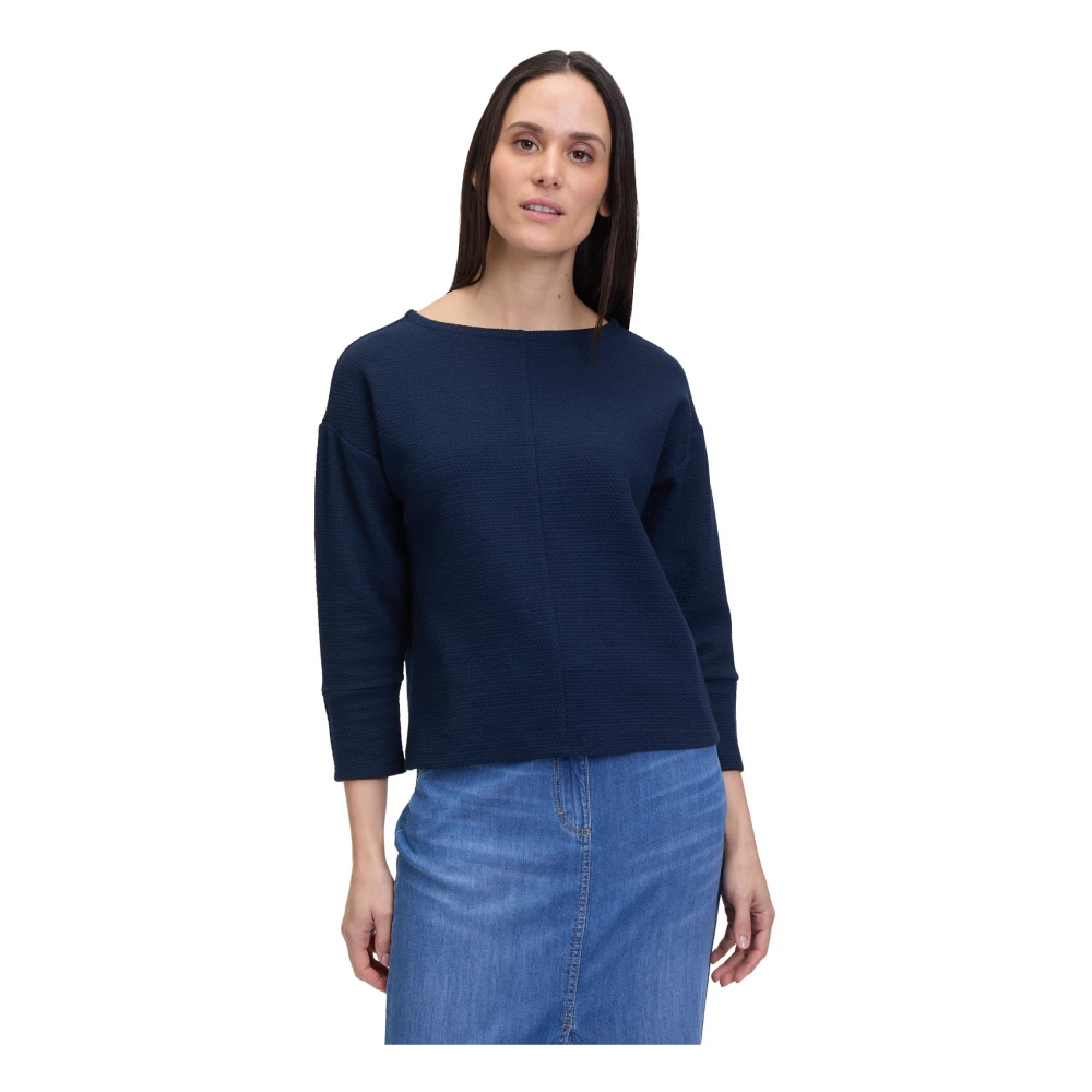 Betty Barclay Modern Oversized Sweatshirt met 3 4 Mouwen Blue Dames