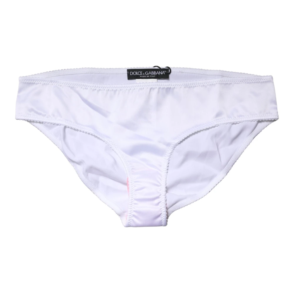 Dolce & Gabbana Women's White Silk Stretch Mid Waist Brief Panty - Underpants - S - Underwear