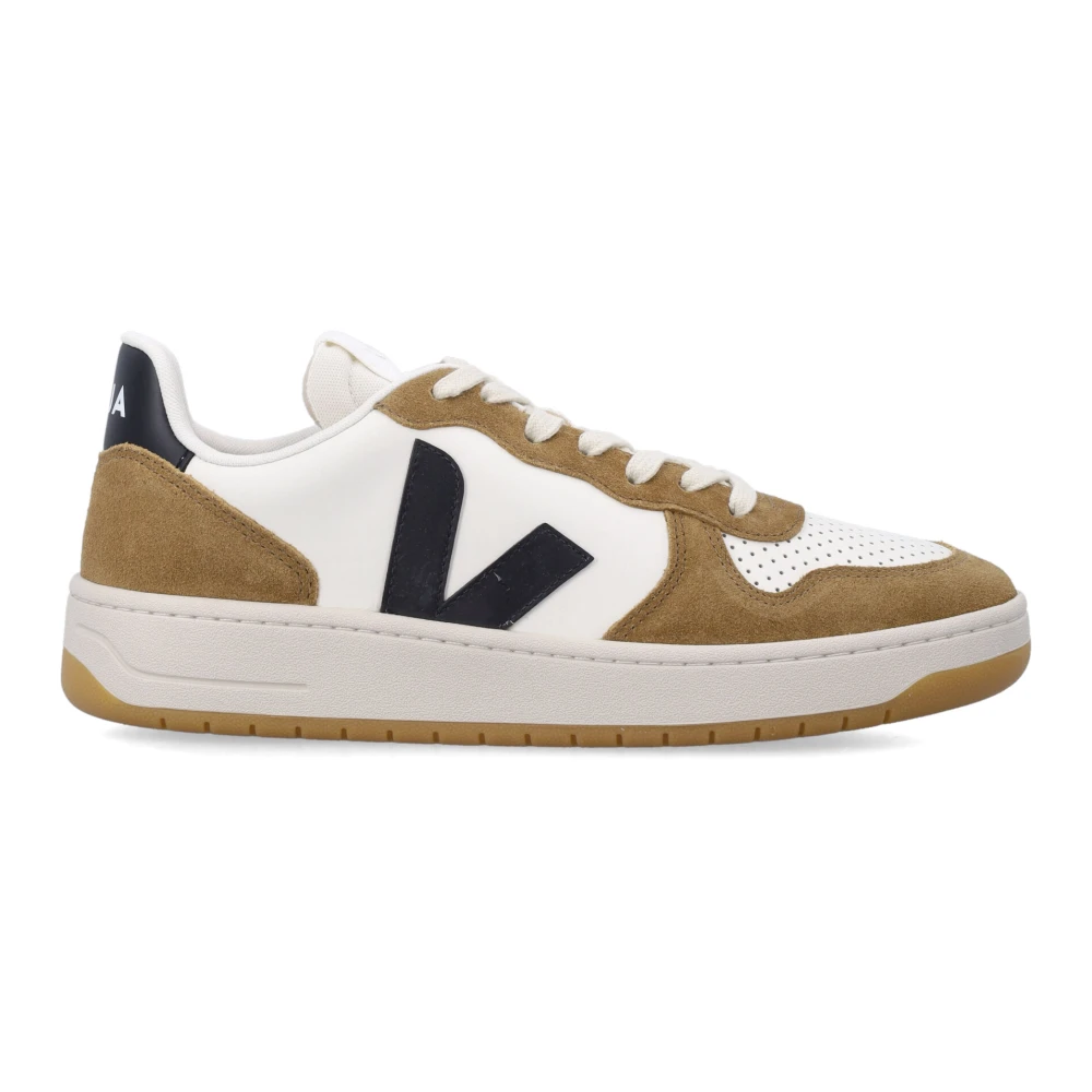 Veja Men's Brown Sneakers, 10 Uk, V-10 Prime Leather Sneaker