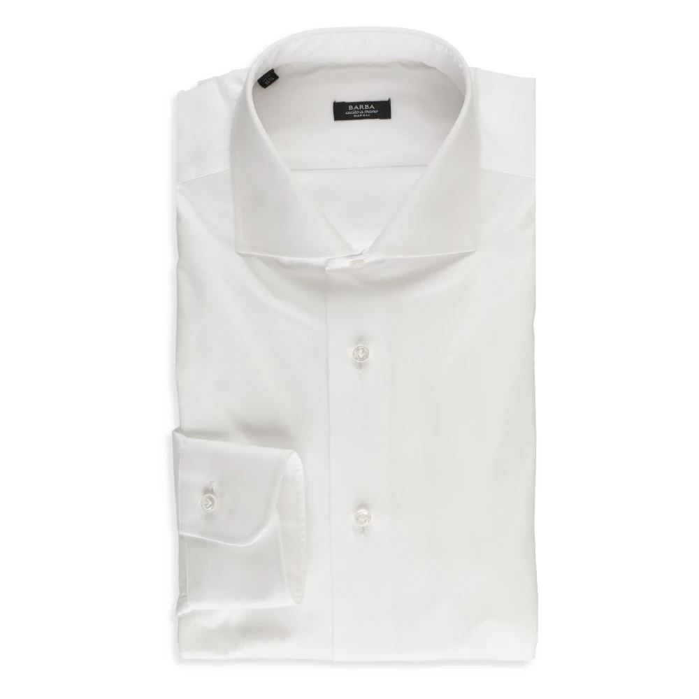 Barba Witte Katoenen Overhemd voor Mannen White Heren