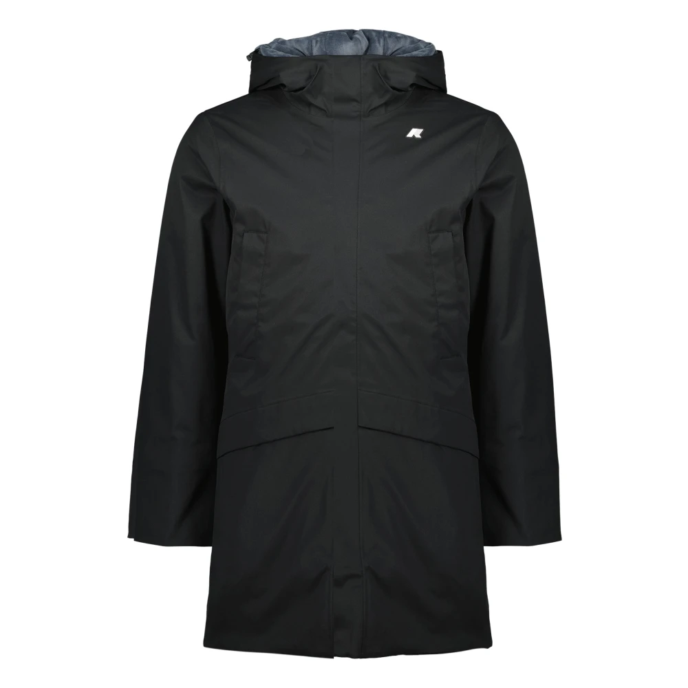 K-Way Men's Black Parkas, S, Jarno Twill Marmotta