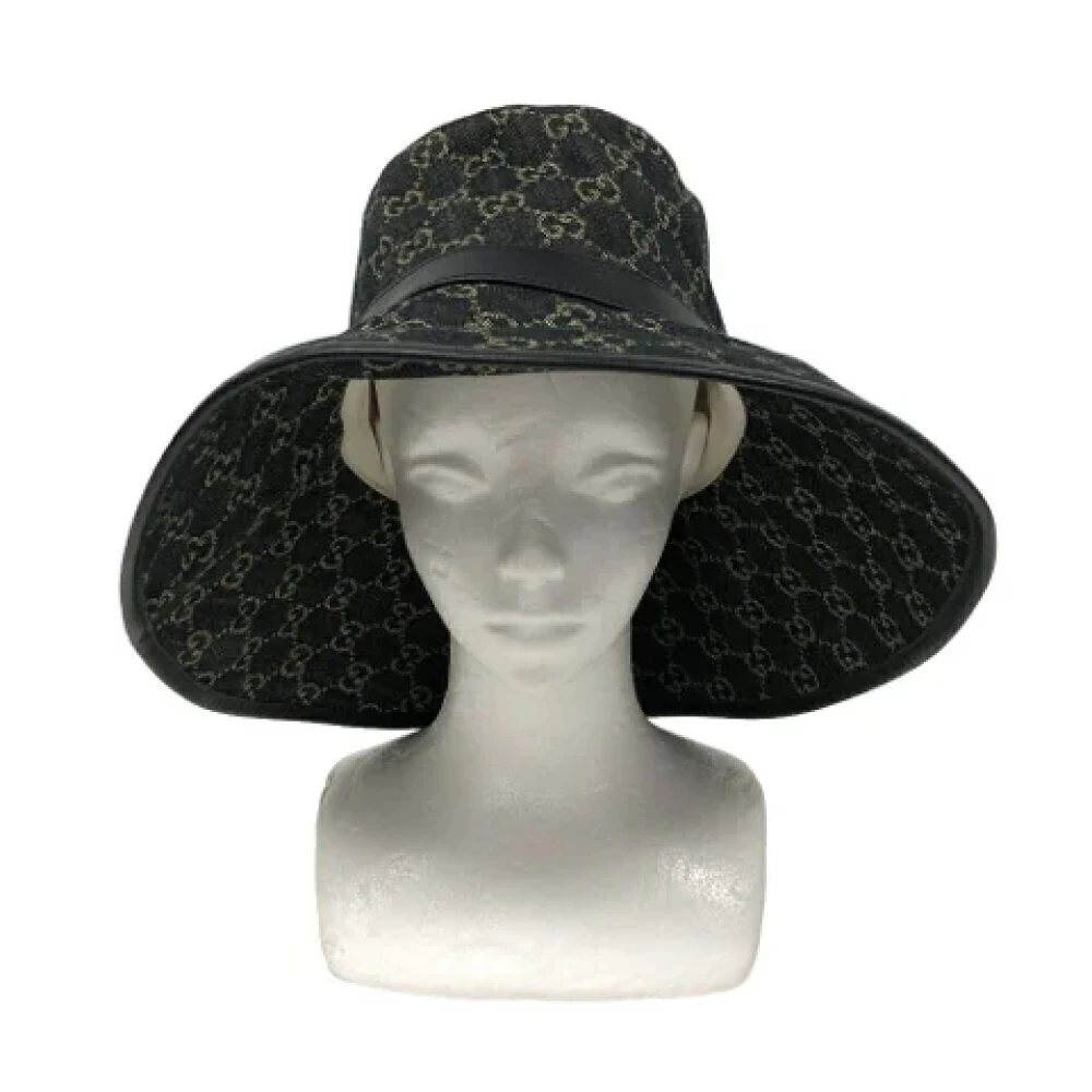 Gucci Vintage Pre-owned Denim hats Black Dames