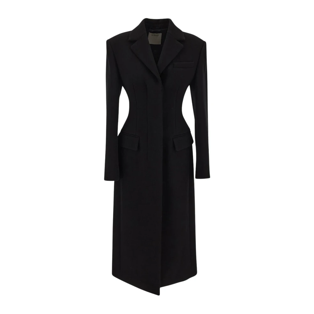 SPORTMAX Wol en Kasjmier Arabia Jas Black Dames