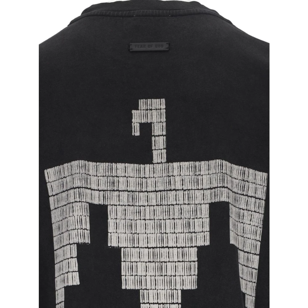 Fear Of God Zwart Logo Print Crew Neck T-shirt Black Heren