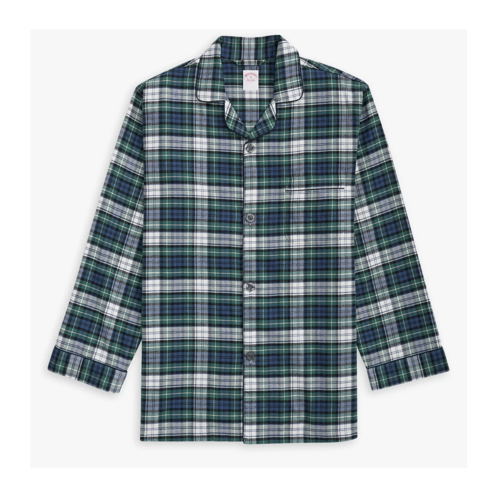 Brooks Brothers Groene Flanellen Tartan Pyjama Green Heren
