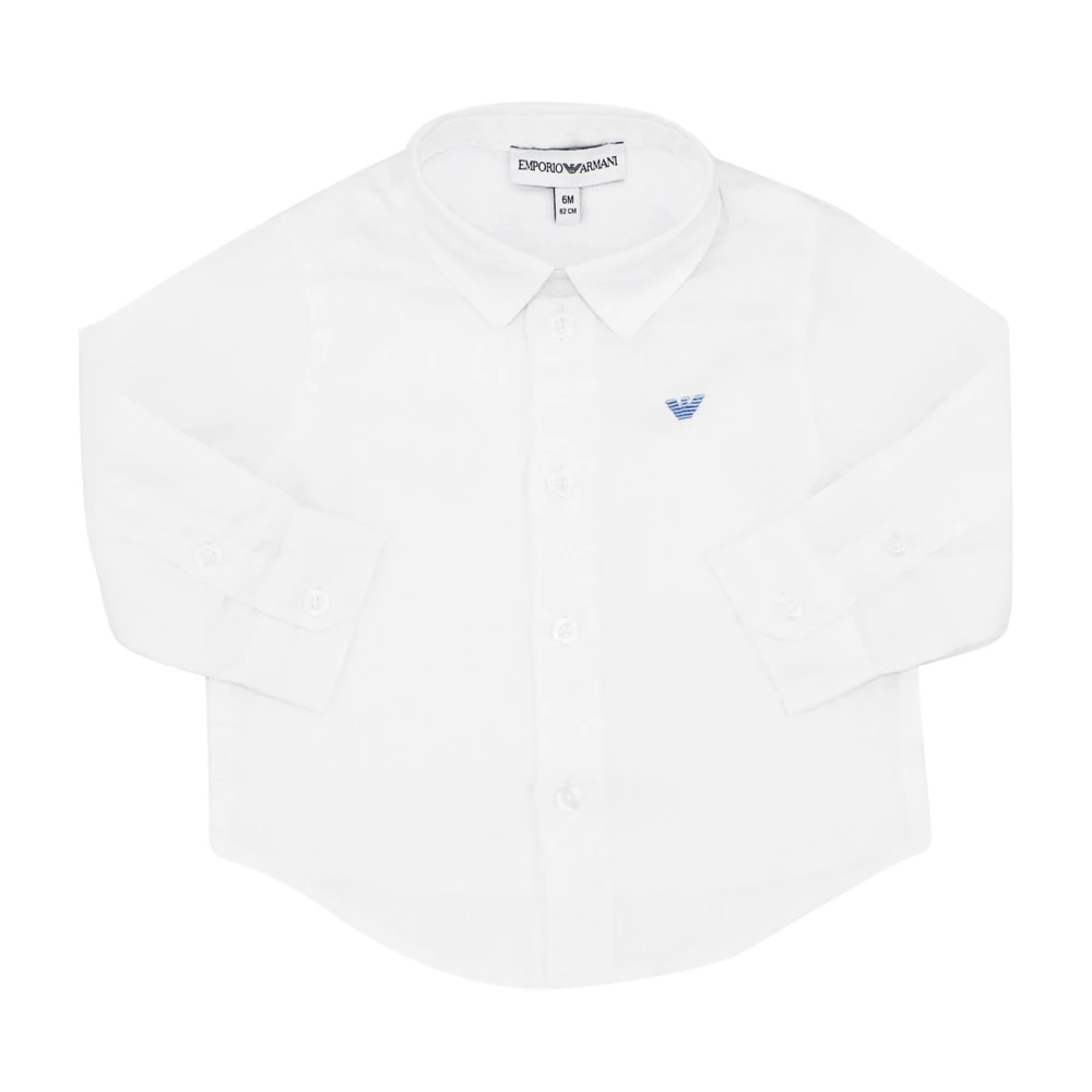 Emporio Armani Boys White Linen Shirt - Kids Shirts - 6 M - Kids