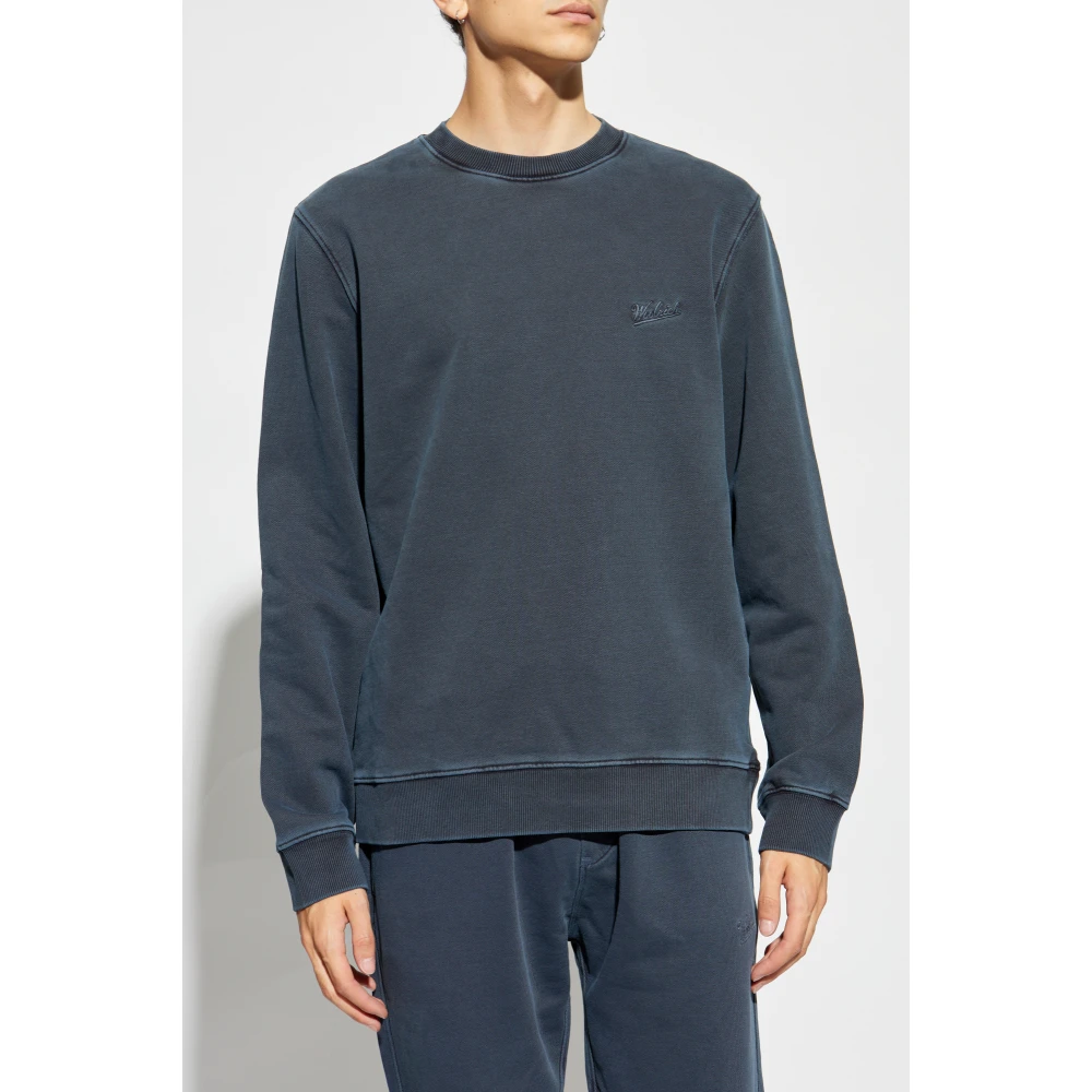 Woolrich Sweatshirt met geborduurd logo Gray Heren