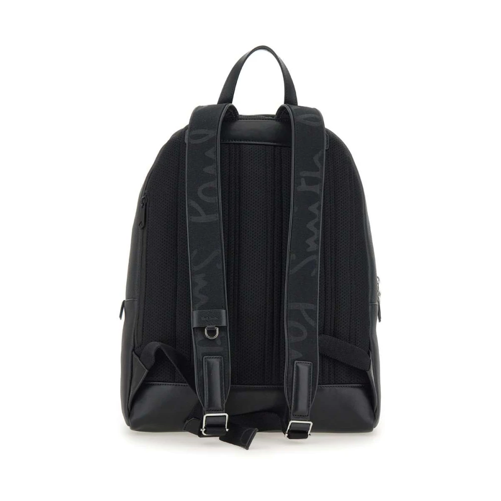 Paul Smith Leren rugzak met iconische strepen Black Heren