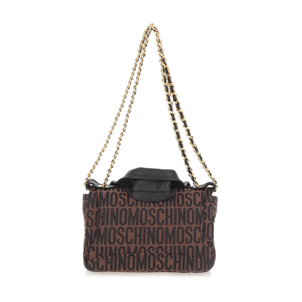 Moschino Jacquard Biker Tas in Bruin Brown Dames